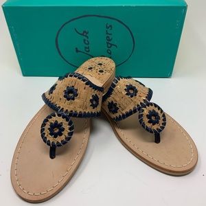 Corky Navy Jacks Women Leather Sandal 8.5 M